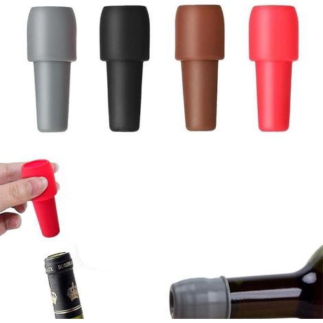 Wiederverwendbarer Flaschenverschluss für Sekt, Weinverschlüsse für Weinflaschen, Silikon-Weinverschluss für Bier und Champagner (1/5)