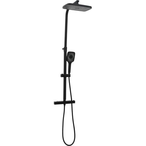 Maison Exclusive - Set Soffione Doccia Duale con Miscelatore e Tubo Ottone Nero