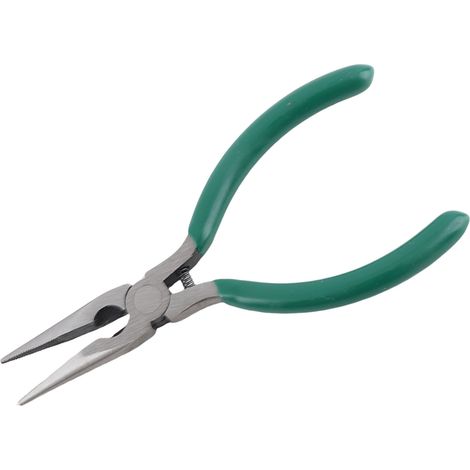 5-Zoll-Spitzzange aus rostfreiem Kohlenstoffstahl mit rutschfestem, ergonomischem Gummigriff für Schmuckherstellung und DIY-Bastelarbeiten (1/5)