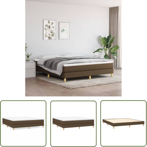 The Living Store Bettgestell ohne Matratze Dunkelbraun 180x200 cm Stoff - Bettes Gestell - Doppelbett - Boxspringbetten - Lattenrost - Holzrahmen (1/5)
