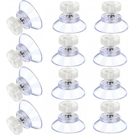 12 Grandes Ventouses Ventouses en Plastique Ventouse Anti-Collision Transparente en Caoutchouc Vis Écrou en Métal Ventouse Solide en PVC Transparent Remplacement avec Écrou de Vis (25M5-6) (1/5)