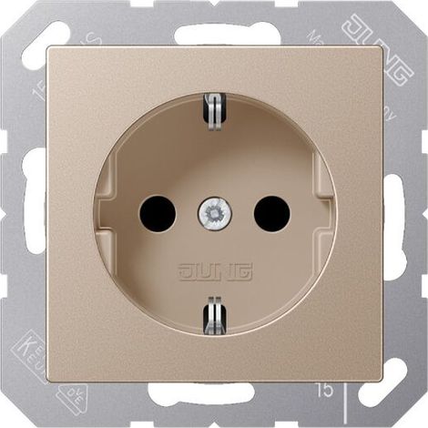 Jung SCHUKO Steckdose, 16 A 250 V , Schraubklemmen, Serie A, champagner A1521CH