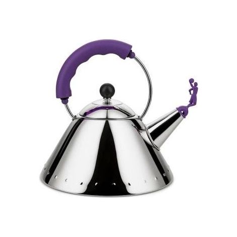 Alessi Bollitore 200 Cl in Acciaio D 22 Cm – con Manico e Fischietto in PA Viola