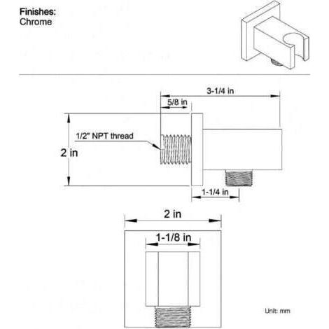 NALOOKAMIC Support de douche avec coude de de raccordement mural 1/2 en laiton noir mat (1/3)