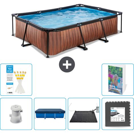 Exit-toys Piscina Exit Rectangular - Efecto madera - 300x200x65 cm - 7-piezas  S195 (1/5)