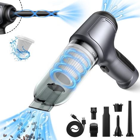 Aspirateur à main puissant 12 000 Pa – Mini aspirateur voiture sans fil portable pour voiture, maison, bureau, ordinateur et poils d'animaux