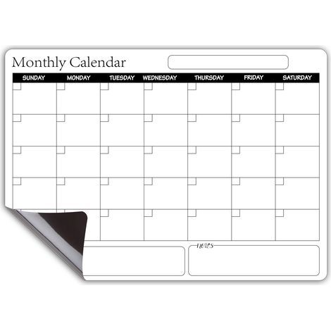 Magnetischer Kühlschrankkalender, abwischbarer Wochenplaner, selbstklebende Familien-Organizer-Tafel, für Büro und Küche (1/4)