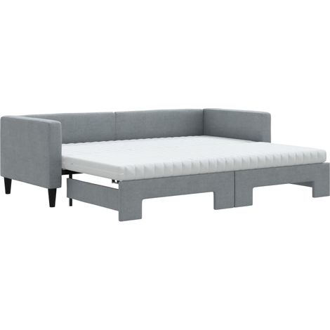 Maison Exclusive - Divano Letto Estraibile Materassi Grigio Chiaro 80x200 Tessuto