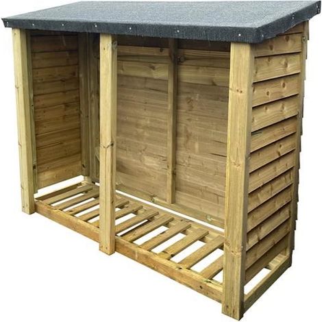 Felted Heavy Duty Log Store - Timber - L67 x W120 x H180 cm - Minimal Assembly Required (1/2)