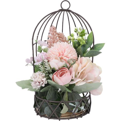 Cage à oiseaux décorative en métal, support de pot de fleurs, hortensia suspendu, support de Pot de fleur pour mariage rose (1/5)