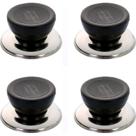 4 Pièces,Bouton de Couvercle de Casserole,Remplacer Le Bouton,Poignée du Couvercle,Le Noir,Pour Poignées de Vouvercle en Verre (1/5)