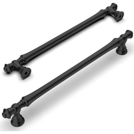 Möbelgriffe aus Zinklegierung, Schrankgriffe, Schubladengriffe, 160 mm Lochabstand, mattschwarz