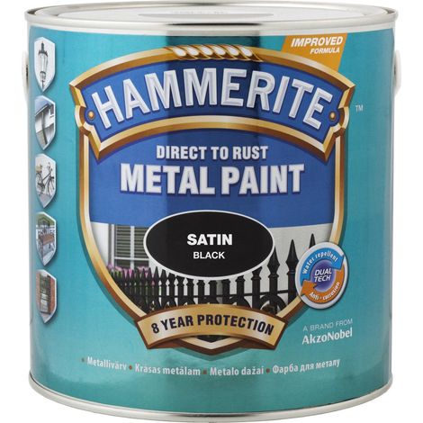 Hammerite Satin Finish peinture noir 2.5 litres (1/2)