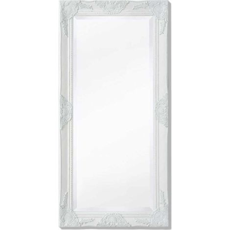 Miroir mural style baroque 100x50 cm blanc (1/5)