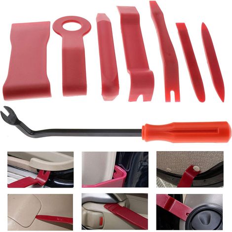 EASYCOMFORT Outil Démontage Autoradio Garniture, Voiture Panneau de Porte Automatique Enlèvent Les Outils Forts de Kit Nylon Levier d'outils - Paquet de 8 (1/5)