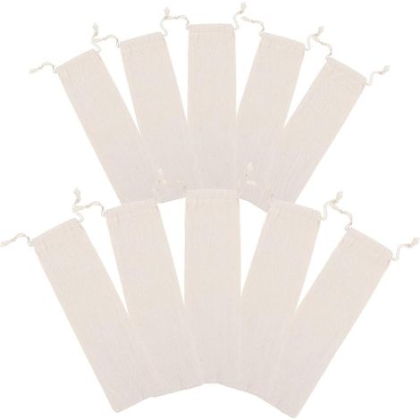 10 Pochettes de Rangement pour Couverts Réutilisables et Portables en Coton et Lin Cordon de Serrage Lot de 10 pour Camping ou Paquet Déjeuner (1/5)