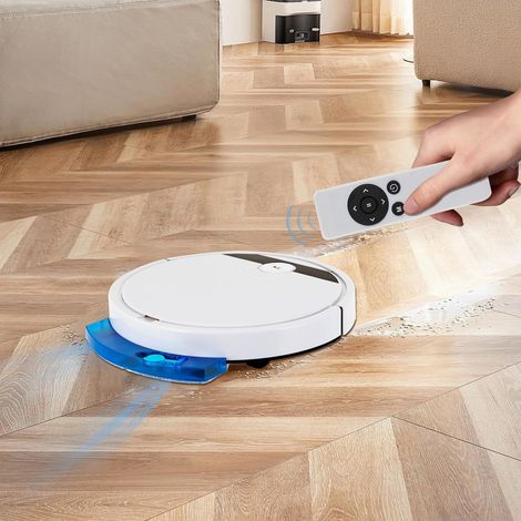 RS800 Saugroboter mit Wischfunktion Absaugstation Fegen/Saugen/Wischen 3-in-1-Kehrmaschine, Multifunktions-Kehrmaschine App-Steuerung Roboter-Saugmaschine mit 1800Pa (Weiß) (1/5)