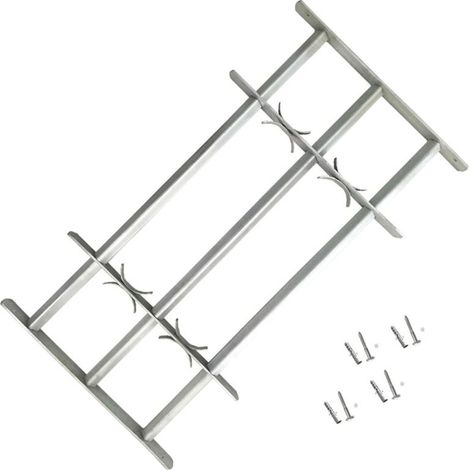 Griglia di sicurezza regolabile per finestre 700-1050 mm – Acciaio zincato con 3 traverse – Facile installazione orizzontale (1/4)