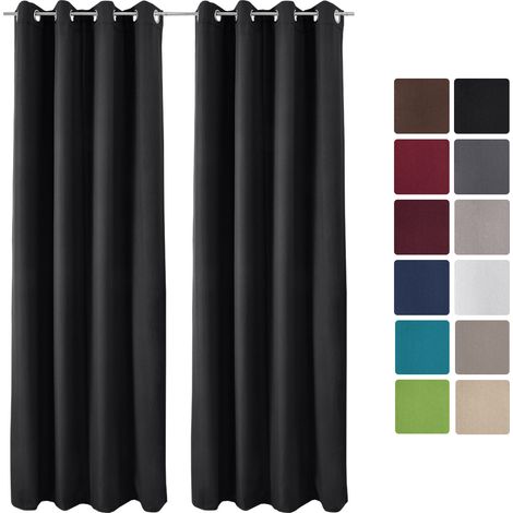 Beautissu – Lot de 2 rideaux thermiques occultants 140x245cm – Protection contre chaleur et froid – 90% d'opacité – Œillets en métal inoxydable