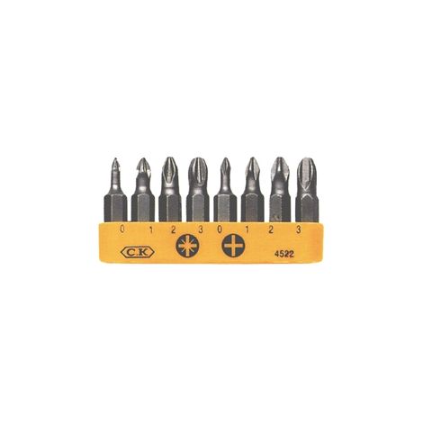 CK T4522 juego de puntas de atornillar amarillo 8 piezas