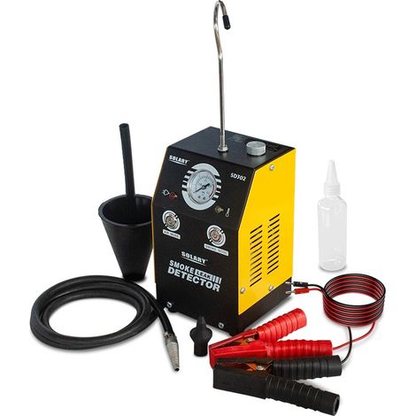 SOLARY Mini Machine à Fumée EVAP, SD302, Mini Outil de Détection de Fuites pour Automobiles, DC12V, avec Indicateur de Pression. Jaune.