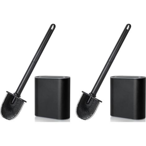 Brosse de toilette, Deep Silicone Brosse de toilette avec poignée en plastique antidérapante, polyvalent et pratique (1/5)