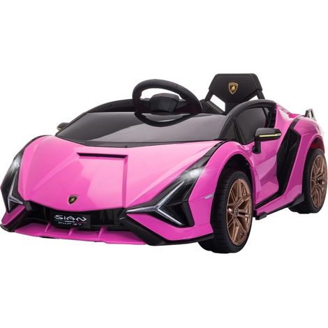 Voiture électrique enfant 3-5 km/h avec télécommande, LED, musique et portes ouvrantes, pour 3 à 5 ans, rose, style SUV licencié – CHICFURN (1/5)