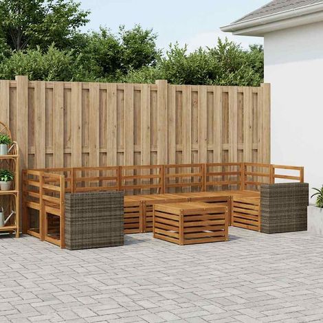 vidaXL Outdoor-Sofagarnitur 8 pcs Natur Massivholz Akazie (1/5)