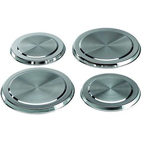 4 CACHE PLAQUES DE CUISSON EN INOX 2 X 17 CM + 2 X 21 CM