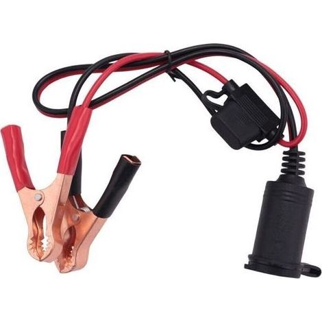 FENOPLASTICA2FT 12V 24V Prise Allume-Cigare Adaptateur 15A Pinces Crocodile Batterie de Voiture Cordon Rallonge (1/4)