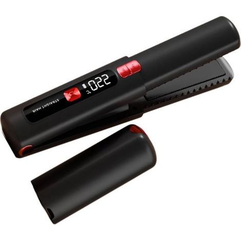 Lisseur sans fil 2-en-1 - Rechargeable - Anti-frisottis ionique - Contrôle LCD de température - Léger - Usage domestique - Fer à lisser (1/5)