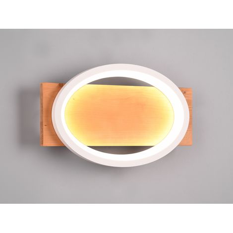 LED Wandleuchte BARCA dimmbar mit Naturholz & Metall Weiß, Breite 38cm (1/5)