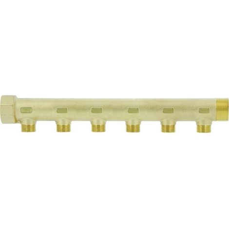 Collecteur de distribution laiton 1"1/4 6 sorties 3/4" à portée plate certifié ACS chauffage et sanitaire - THERMADOR COLC336P