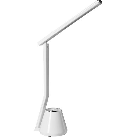 LED Desk Lamp White Synthetic Material 3 CCT Modes Dimmer with Pen Holder Adjustable Shade Modern Desk Lamp Home Office DENEB