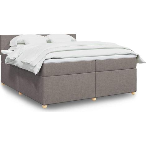 Boxspringbett mit Matratze Taupe 200x200 cm Stoff vidaXL (1/5)