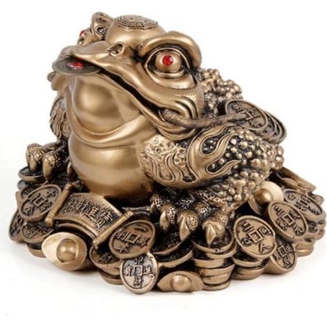 1 Stück Feng Shui Glücksbringer-Geldkröte, chinesischer Frosch, Dekoration für Zuhause oder Büro (1/3)