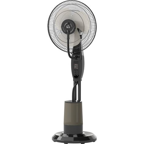 Ventilator mit Wasserkühlung, Standventilator mit Sprühnebel, Fernbedienung, Timerfunktion, 3,2L Wassertank, 3 Modi, 75 W, oszillierend Wasserventilator mit Rollen, 120 cm 