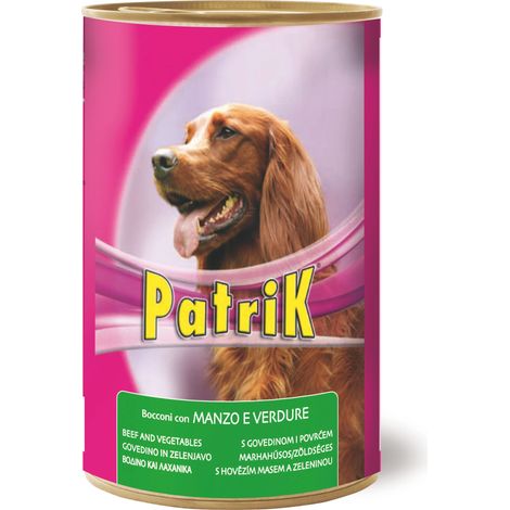 Bocconi per Cani ''Patrik'' Gusto Manzo e Verdure Gr. 1250 12 Pezzi Morando