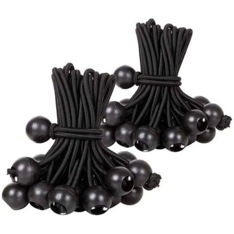 Tendeur Boule, Tendeur Elastique Noir, Tendeur Élastique pour Pavillon,Bâche,Camping,Tente,Rideaux Harnais d’Extension(30 Pièces Noir 300mm) (1/4)