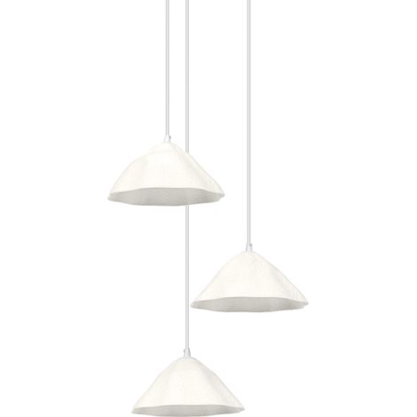 LEDVANCE sospensione a 3 luci Decor Lotus Leaf, col. bianco, in metallo e cartapesta, E14, lungh. 1562 mm, paralume in materiale riciclato, lampade sostituibili, montaggio semplice (1/4)
