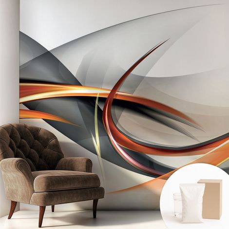 Papier peint intissé décoratif avec colle pour salon chambre et bureau Installation rapide Dynamique abstraite 250x250 cm (1/5)