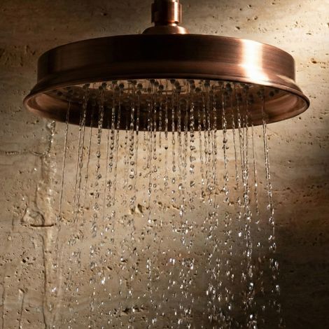 Douche pluie ronde 20 cm en cuivre PaulGurkes - Style rétro bronze