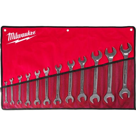 MILWAUKEE KLUCZ DWUSTRONNIE PŁASKI ZESTAW 12szt.