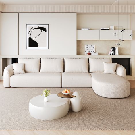 canape dangle 336 cm sans montage tissu blanc HAVRYA (1/5)