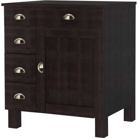 Toscana-Buffet avec 5 tiroirs et 1 porte en pin brun (1/3)