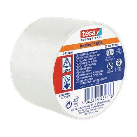 NASTRO PVC ISOLANTE IMQ TESA - BIANCO MM 50 ML 25- 4 pezzi