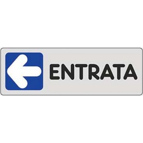 10PZ TARGHETTA ADESIVA "ENTRATA" (FRECCIA A SINISTRA) - cm.15X5h.