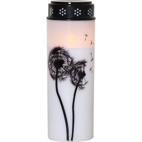 Star Trading Bougie funéraire LED 'Dandelion', minuterie, longue durée d'éclairage, blanc chaud, 21cm