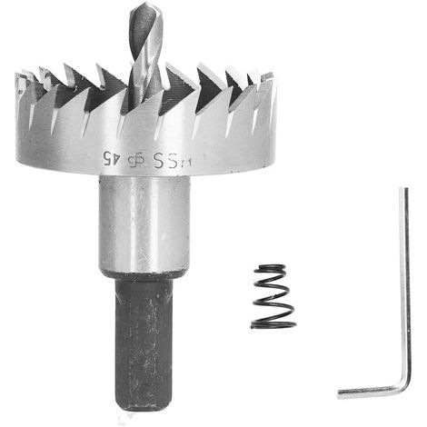 Scie cloche HSS 45mm/1,7 pouces, outil de coupe en acier à grande vitesse pour métal, cuivre, plaque de fer inoxydable (1/5)