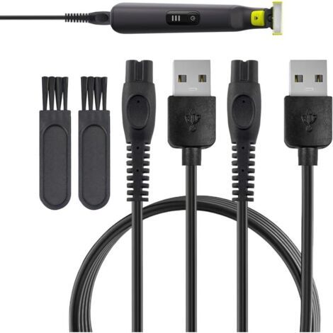5V Usb Cable Chargeur pour Philips One Blade, 4Pcs Câble De Charge Du Chargeur pour Philips, Cable Tondeuse Compatible Avec Chargeur pour Philips QP2724,QP2834,QP4631,MG9530,X5004,OneBlade Pro 360 (1/5)